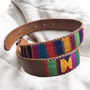 Embroidered Leather Belt